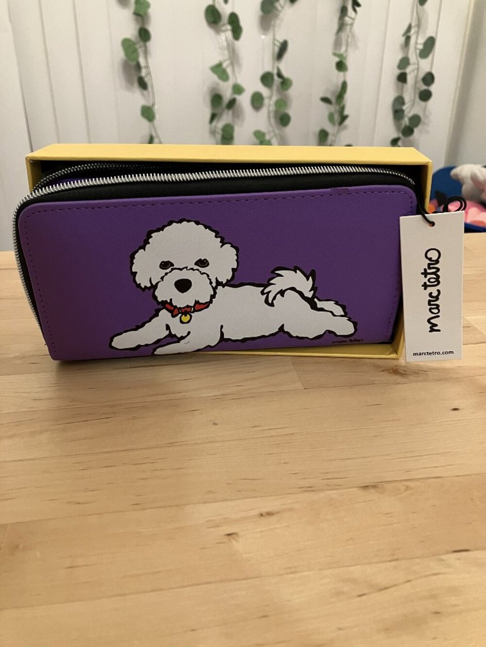 Marc Tetro Bichon Frise Wallet (purple) NWT